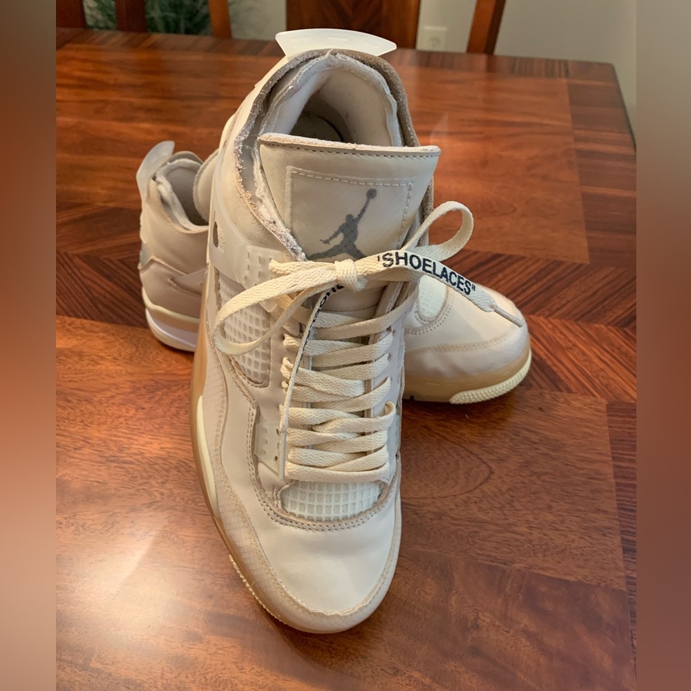 Nike Air Jordan 4 Off White Sail 2020 
CV9388-100 Size Unisex W10.5/M9 Preowned - Picture 16 of 16